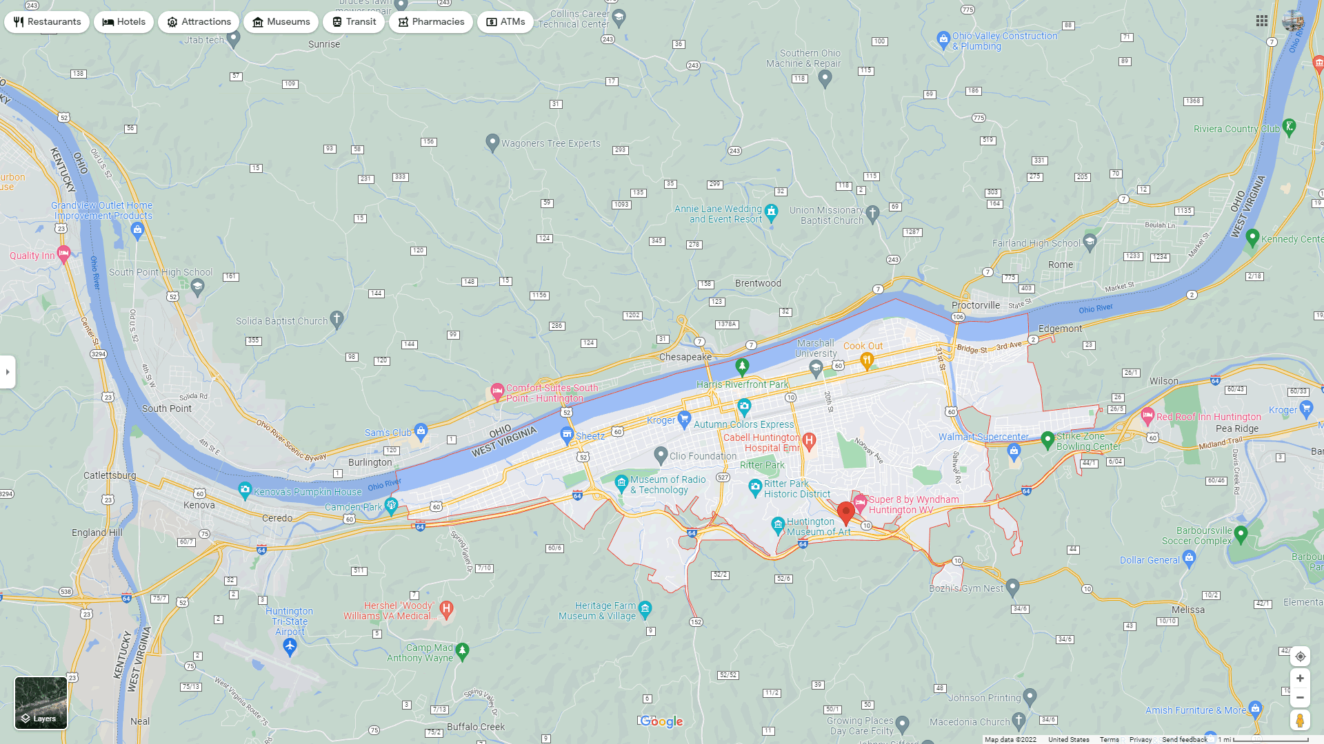 Huntington map